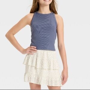 Art Class Blue High-Neck Tank Top